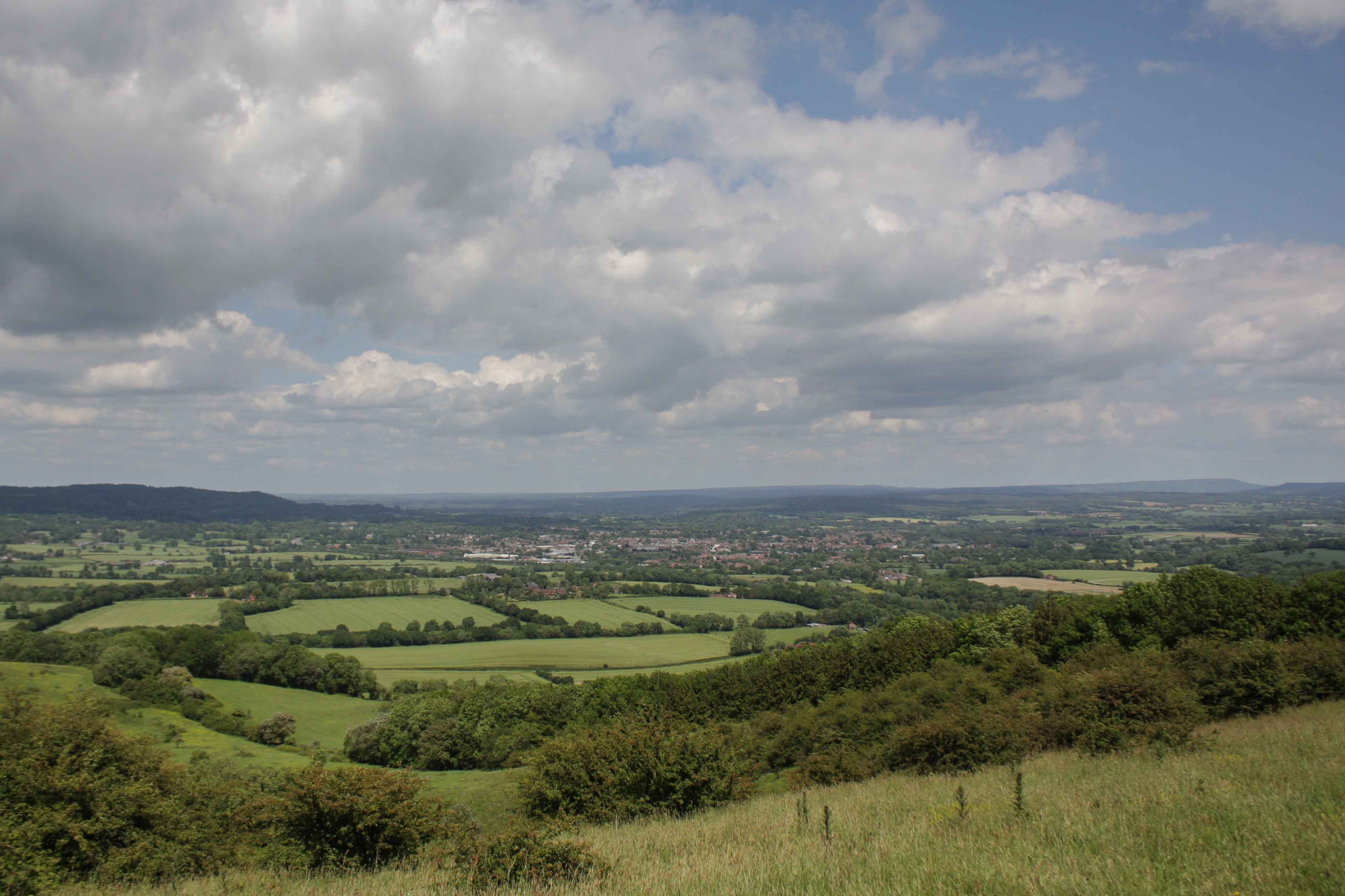 View of Petersfield from the South Downs